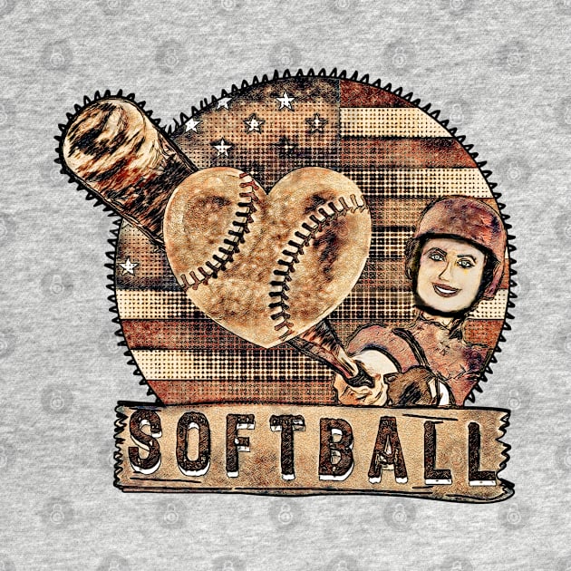 Softball i love retro softball art birthday by UMF - Fwo Faces Frog